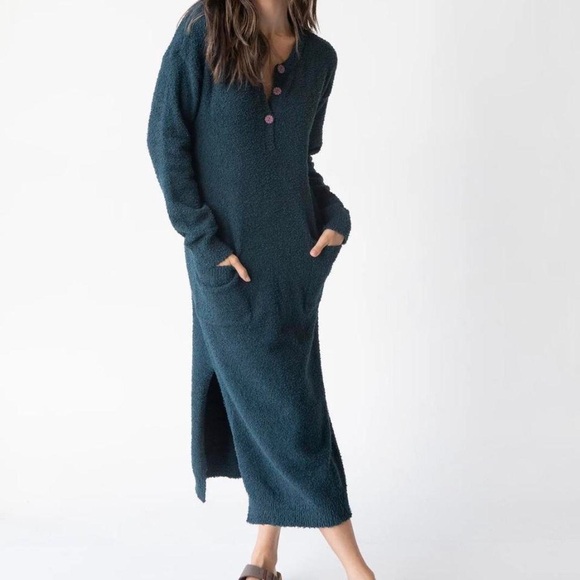 Natural Life Size Large Cozy Up Midi Dress NWT Soft Teddy Long Sleeve Fuzzy Warm - Picture 3 of 14